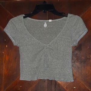 🍀3/15 Woman's Gray Crop Top shirt